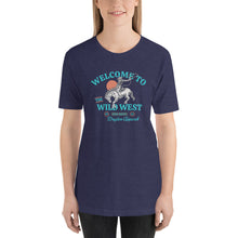 Load image into Gallery viewer, WELCOME TO THE WILD WEST BRONC RIDER UNISEX T-SHIRT IN VARIOUS COLORS

